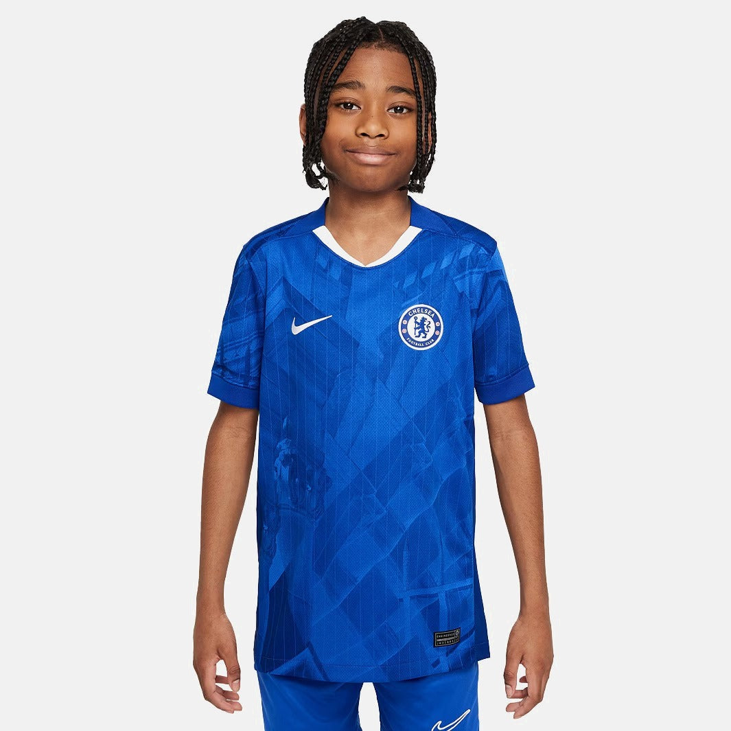 Camisa de Futebol — Conjunto Infantil Chelsea 2025/26 Torcedor