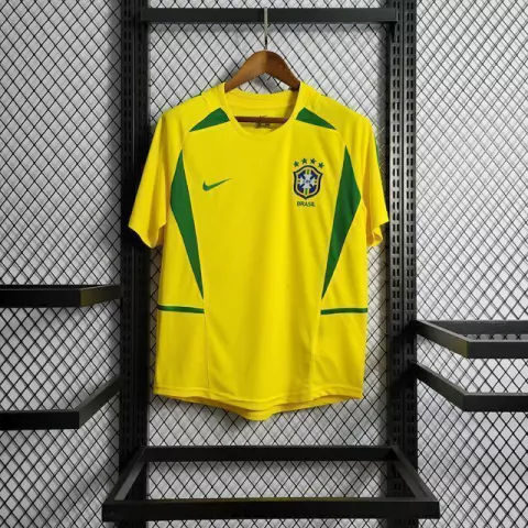 Camisa Retrô Brasil 2002 Home - Amarela - Torcedor