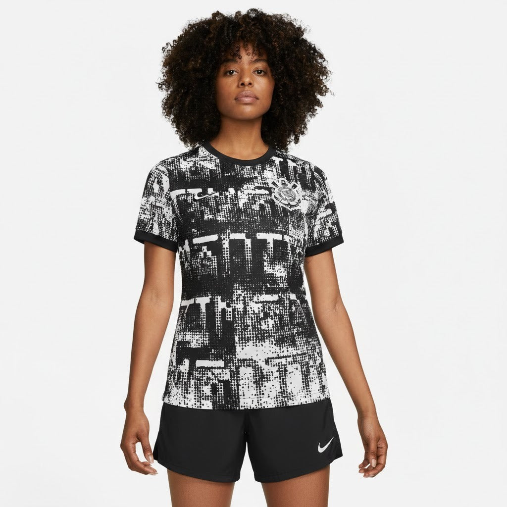 Camisa de Futebol — Camiseta Corinthians Feminina 2026 Pré-Jogo