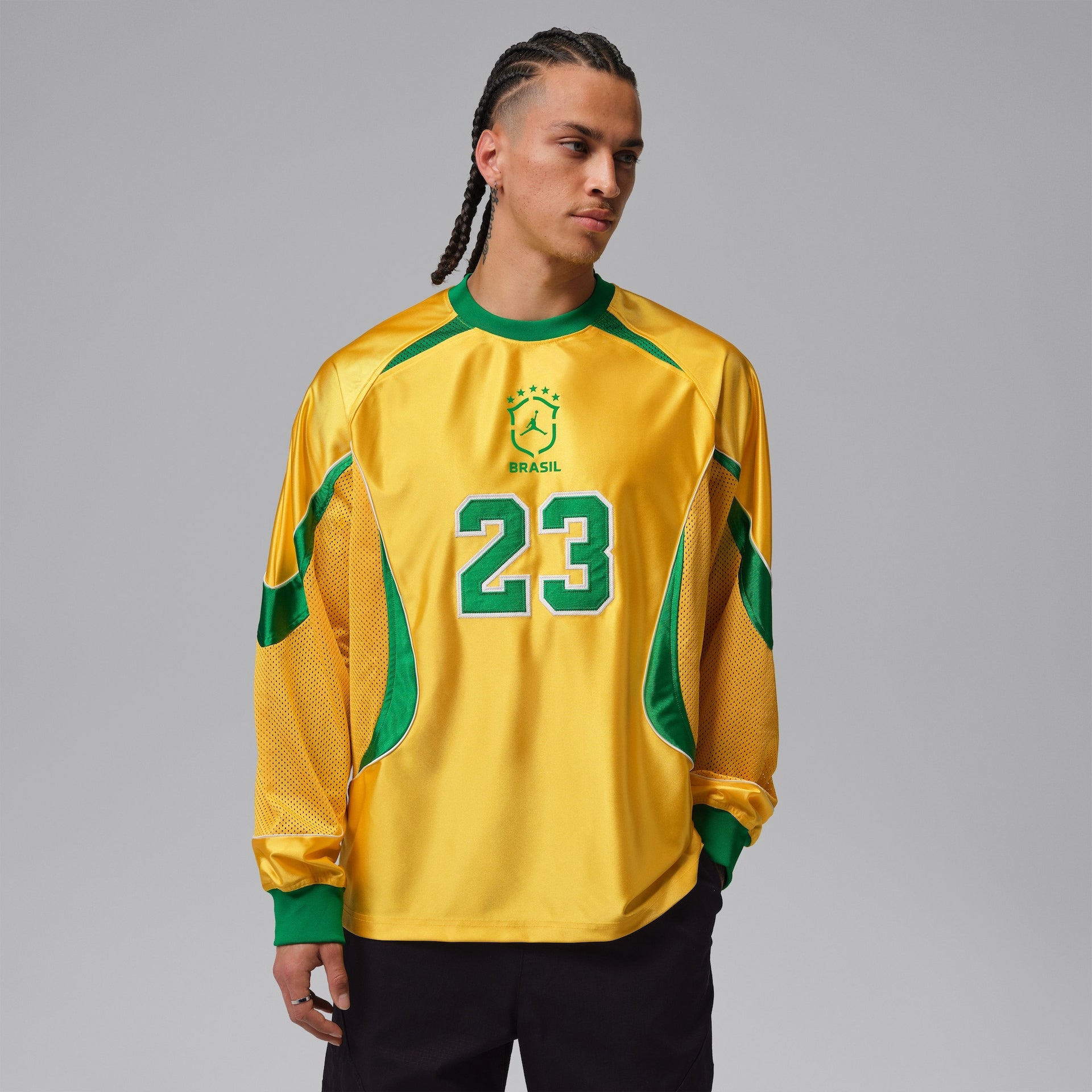 Camisa de Futebol — Camiseta Brasil Manga Longa Goalie Masculina