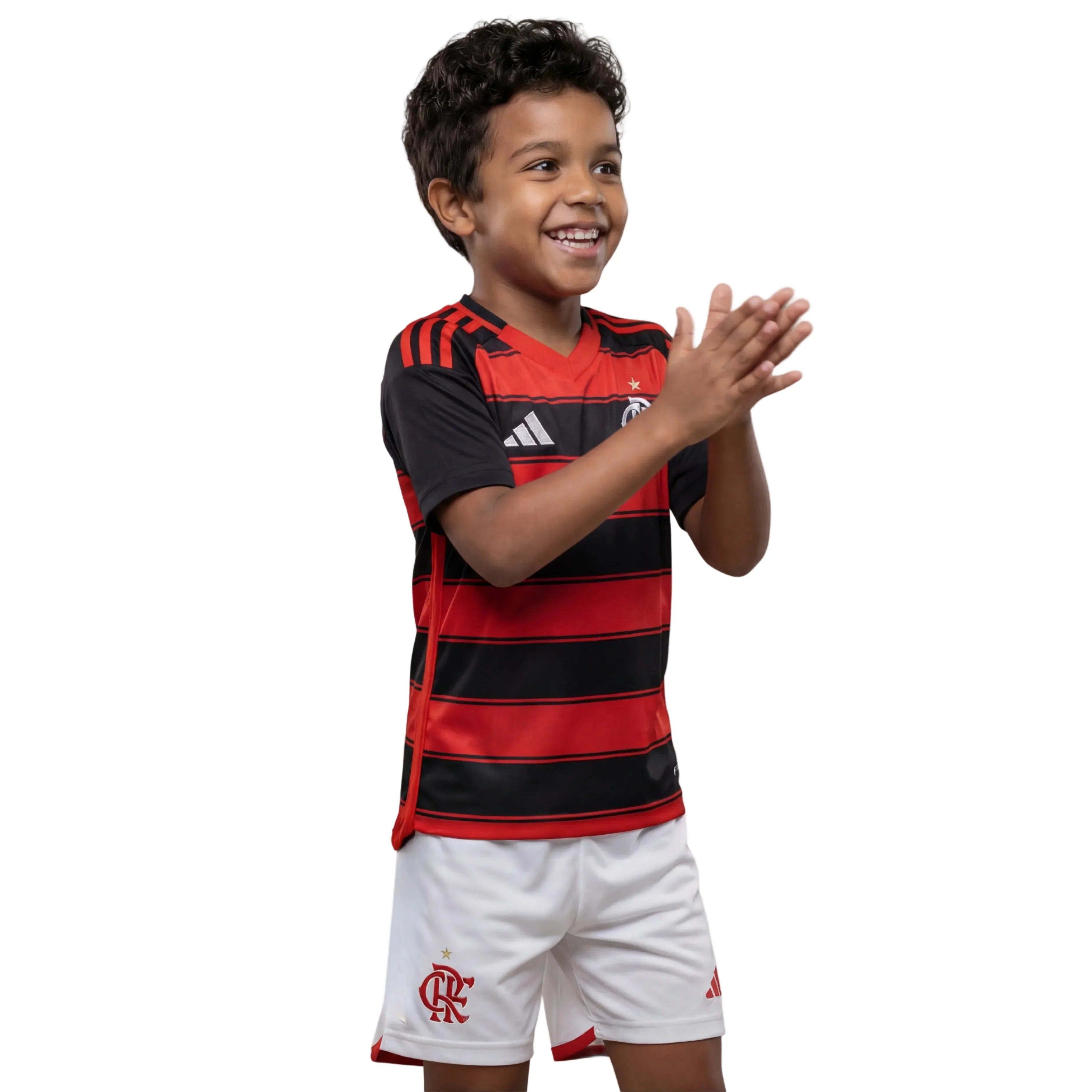 Camisa de Futebol — Conjunto Infantil Flamengo I 25/26 - Preto e Vermelho