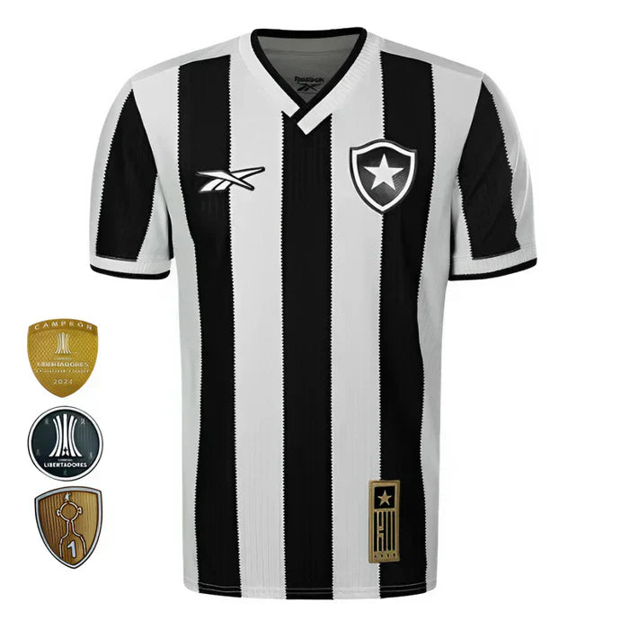 Camisa de Futebol — Botafogo Home 24/25 - Preta e Branca \#LuizHenrique7