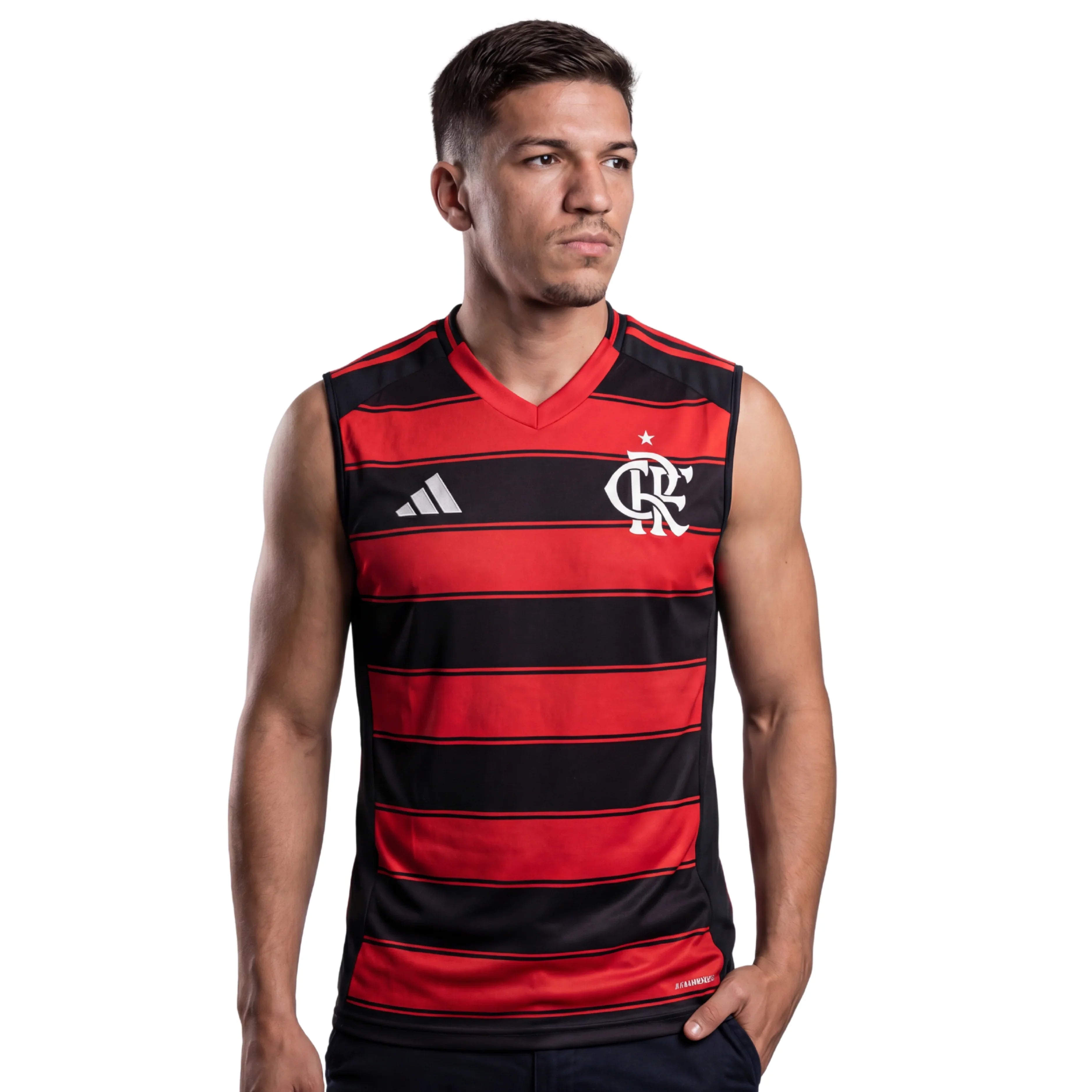 Camisa de Futebol — Regata Flamengo Home 25/26 - Preto e Vermelho