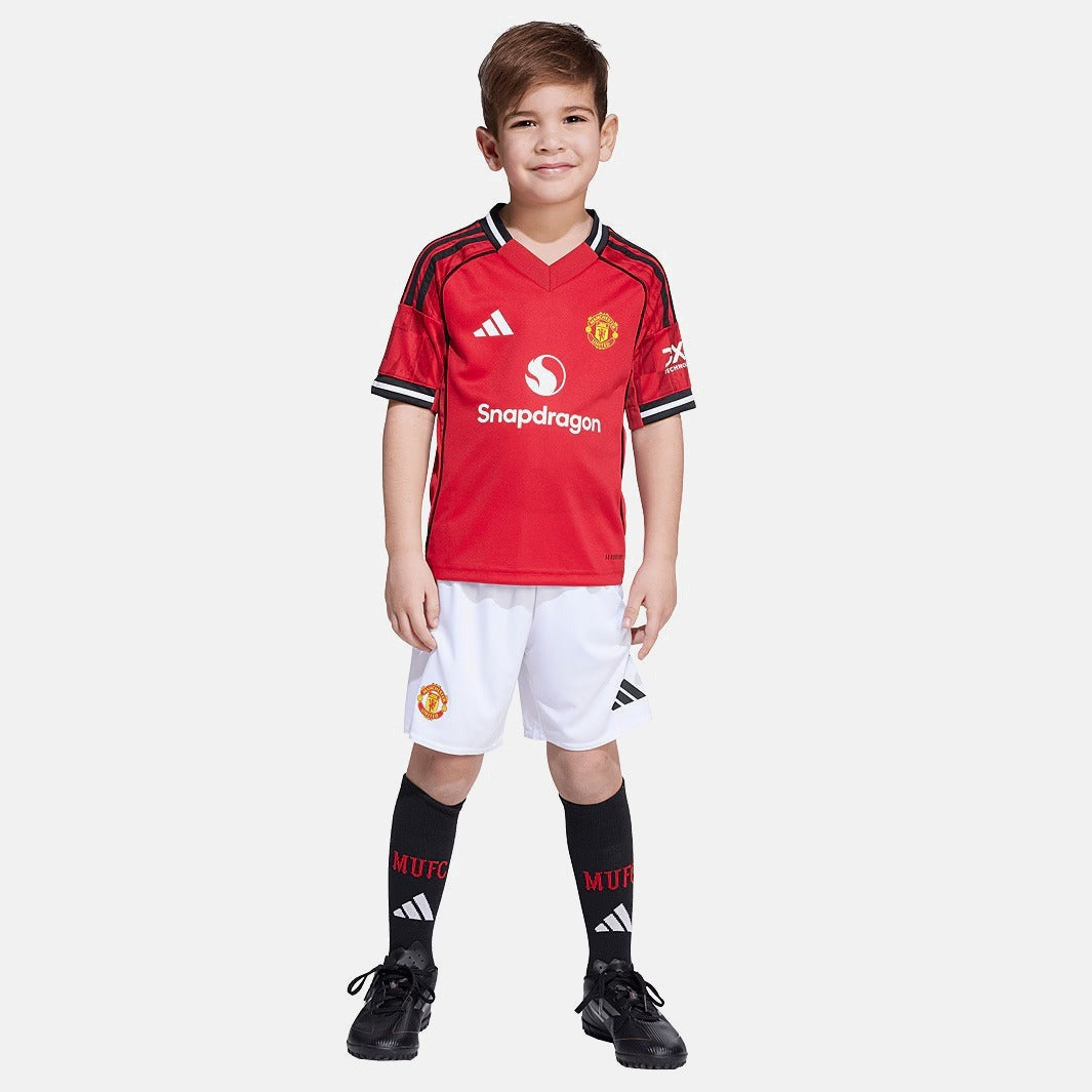 Camisa de Futebol — Conjunto Infantil Manchester United 2025/26 Torcedor
